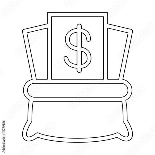 Money bag icon in line style