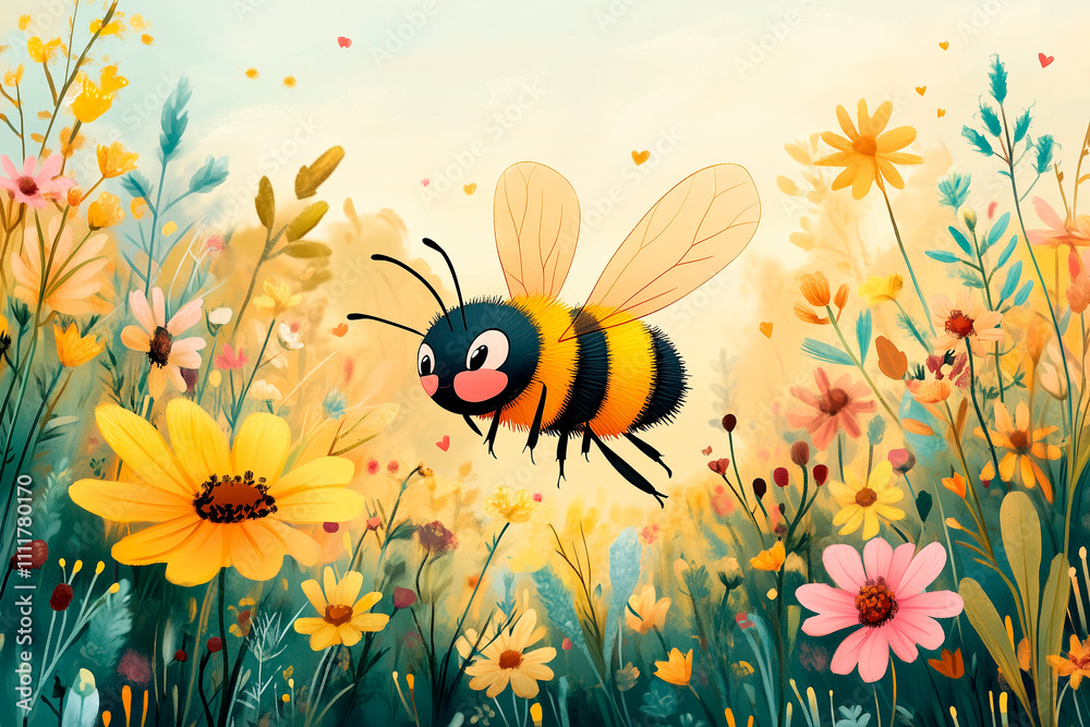 A fun and colorful sales banner with a friendly bee mascot flying across a field of flowers, soft pastel background with pops of yellow and black, and promotional text space for special offers
A fun and colorful sales banner with a friendly bee mascot flying across a field of flowers, soft pastel background with pops of yellow and black, and promotional text space for special offers