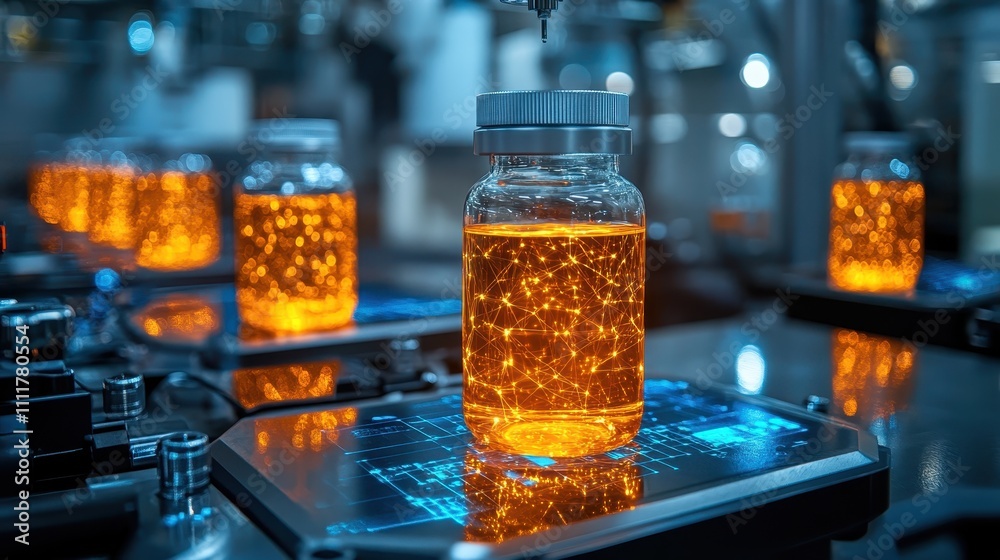 Efficient product identification process close up, boosting supply chain accuracy theme, surreal, fusion, automated sorting line backdrop Efficient product identification process close up, boosting supply chain accuracy theme, surreal, fusion, automated sorting line backdrop