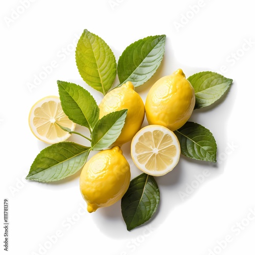 balm lemon variegated  on white background