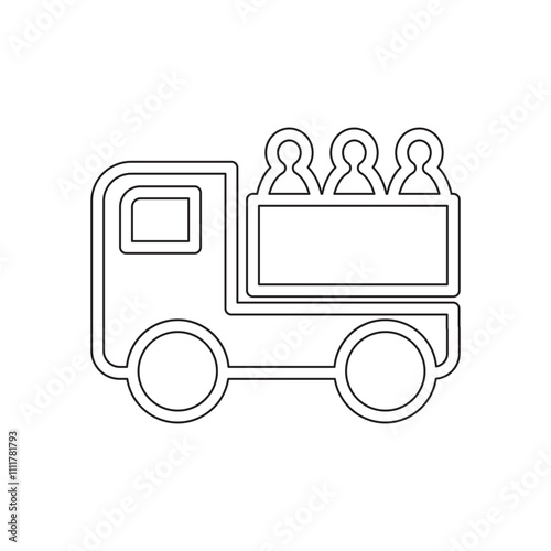 Refugee Truck icon in line style