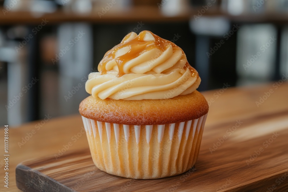 Delicious caramel topped cupcake with smooth frosting showcasing a warm baked texture, perfect for dessert lovers and food photography enthusiasts in casual settings. Delicious caramel topped cupcake with smooth frosting showcasing a warm baked texture, perfect for dessert lovers and food photography enthusiasts in casual settings.
