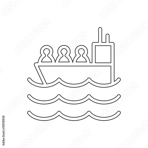 Human trafficking icon in line style