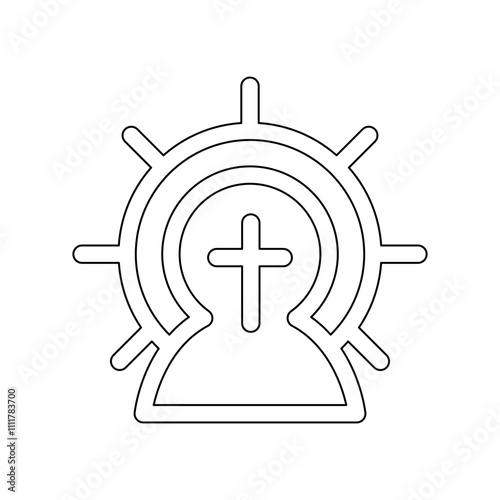 Jesus icon in line style