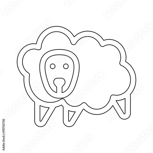 Sheep icon in line style