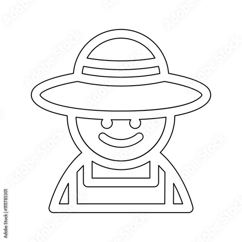 Farmer icon in line style