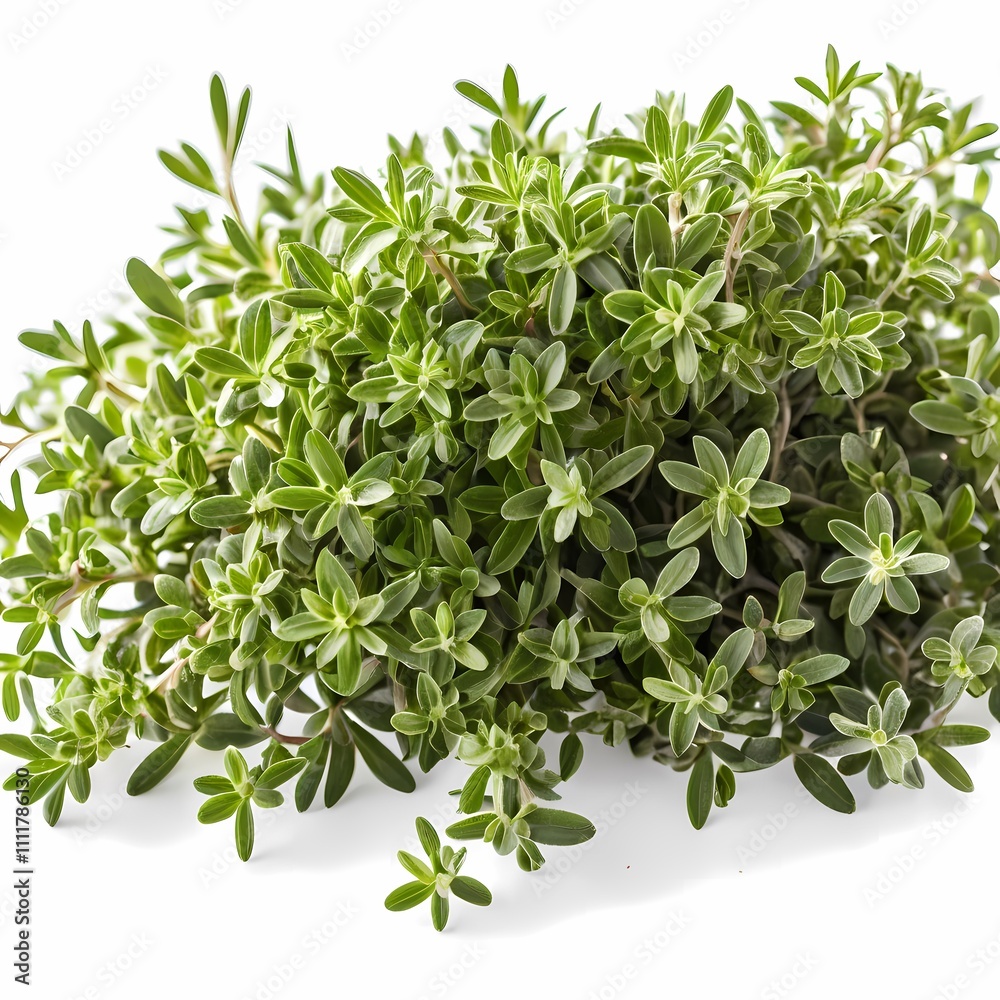 Aromatic thyme herb on white background Aromatic thyme herb on white background