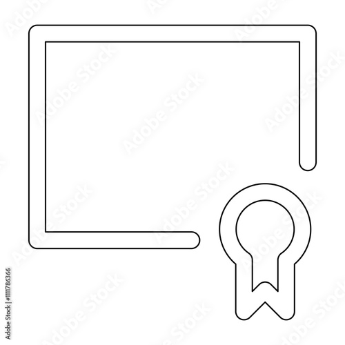 Certificate icon in line style
