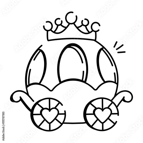 Brougham icon designed in doodle style 

