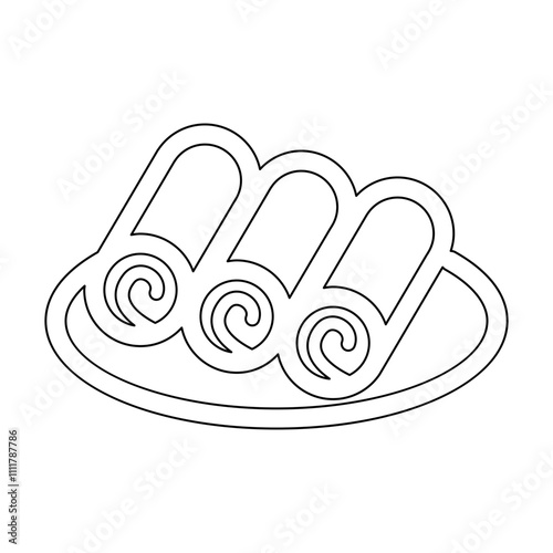 Spring rolls icon in line style