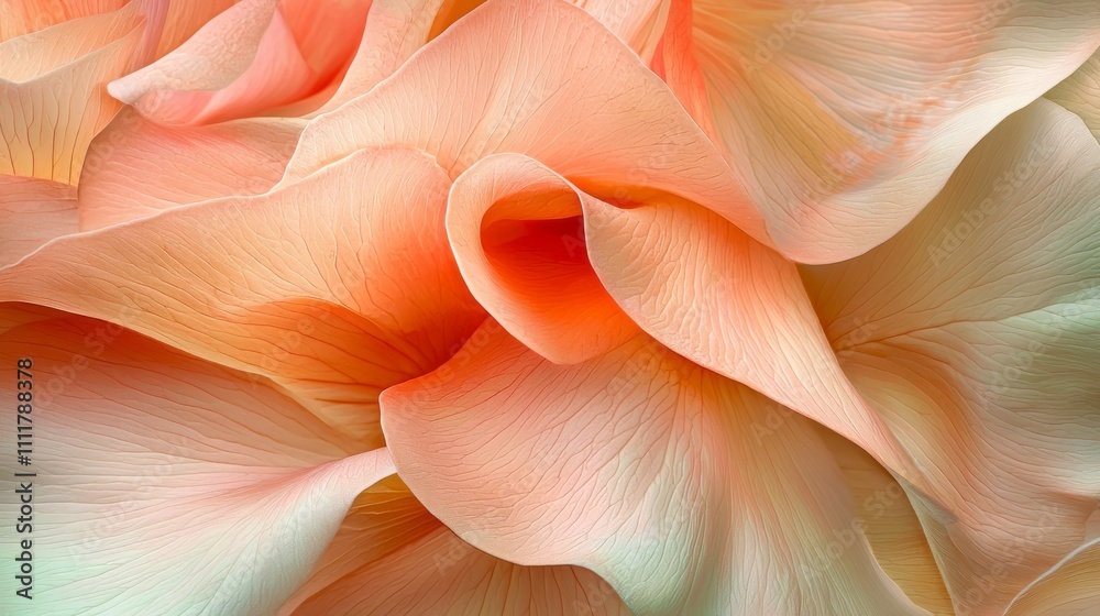 Delicate abstract floral petals in soft peach and orange tones, showcasing intricate textures and flowing organic forms. AI generative. Delicate abstract floral petals in soft peach and orange tones, showcasing intricate textures and flowing organic forms. AI generative.