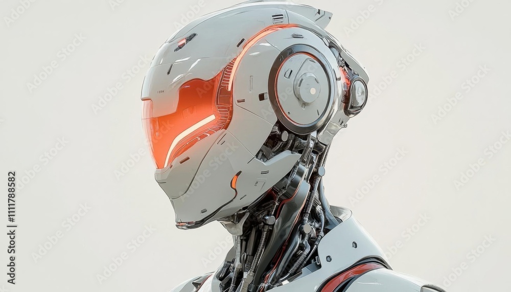 A futuristic humanoid robot with sleek design and glowing features. A futuristic humanoid robot with sleek design and glowing features.