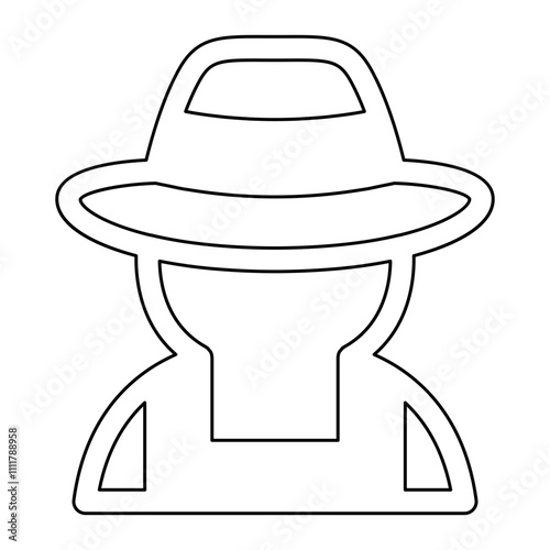 Farmer icon in line style