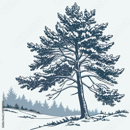 Wallpaper Mural winter landscape with trees Torontodigital.ca