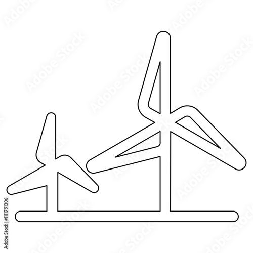 Wind farm icon in line style