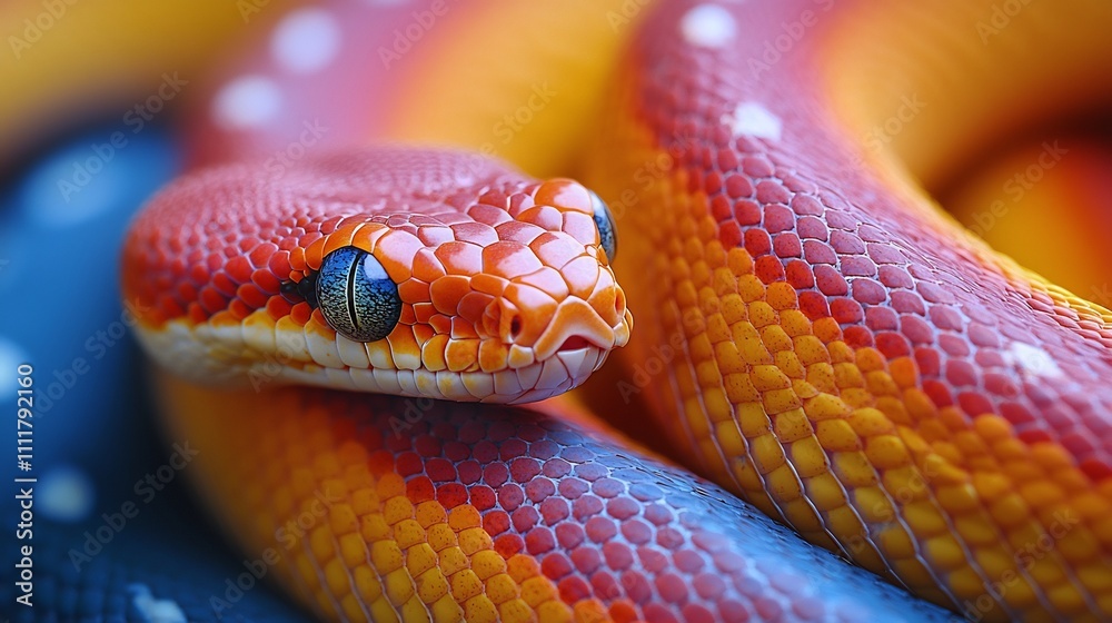 Closeup of snake skin texture with bright scales detailed patterns and vivid colors Closeup of snake skin texture with bright scales detailed patterns and vivid colors