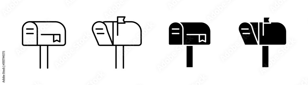 Inbox set icons. Linear and silhouette style. Vector icons. Inbox set icons. Linear and silhouette style. Vector icons.