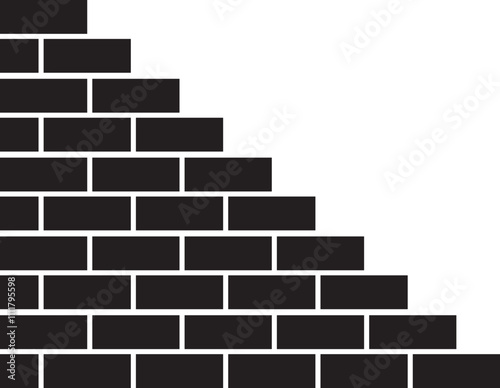 Brick icon illustration editable pattern vector wall design. Abstract Construction Architecture Graphic Flat style isolated on transparent background. Seamless pattern brick wall illustration.