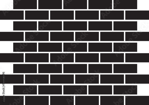 Brick icon illustration editable pattern vector wall design. Abstract Construction Architecture Graphic Flat style isolated on transparent background. Seamless pattern brick wall illustration.