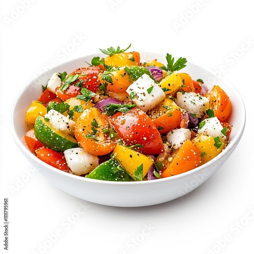 Macro Shot of Brim a Traditional Greek Side Dish on White Background