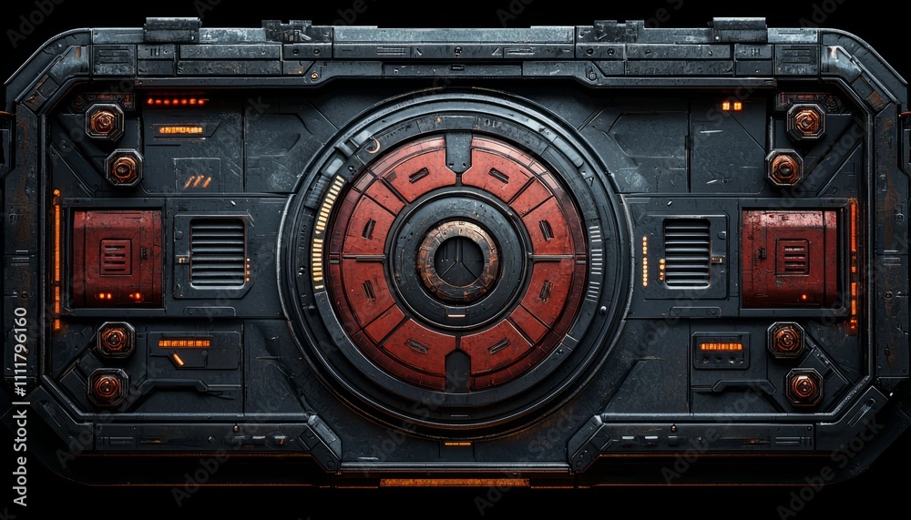 Futuristic Sci Fi Metal Panel Control Interface Futuristic Sci Fi Metal Panel Control Interface