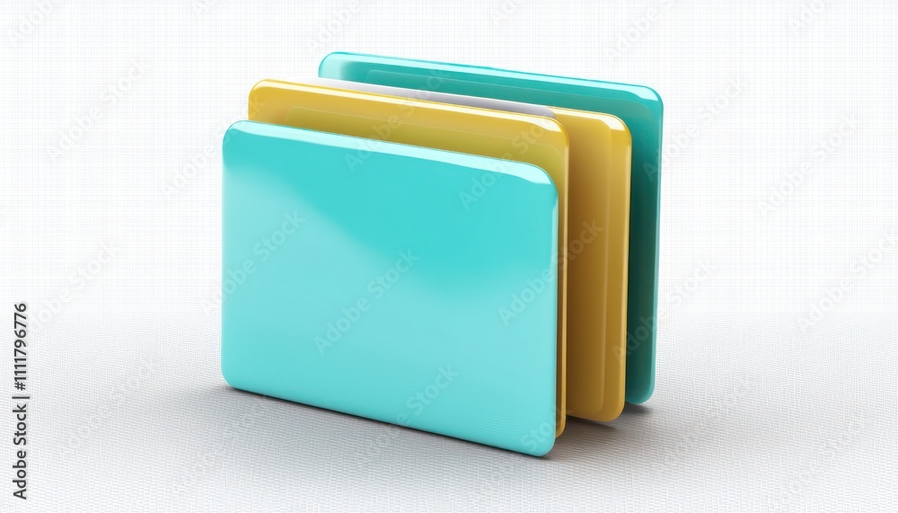 3D folder design representing quick document management and easy access. 3D folder design representing quick document management and easy access.