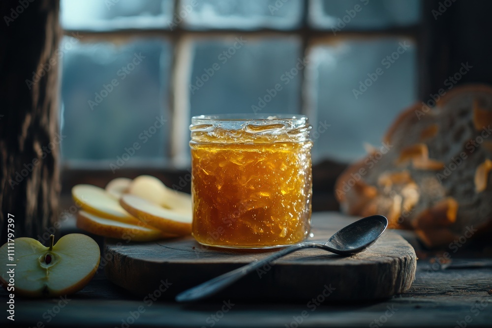 Rustic Close-Up of Fruit Jam with Bread and Fresh Ingredients
Rustic Close-Up of Fruit Jam with Bread and Fresh Ingredients