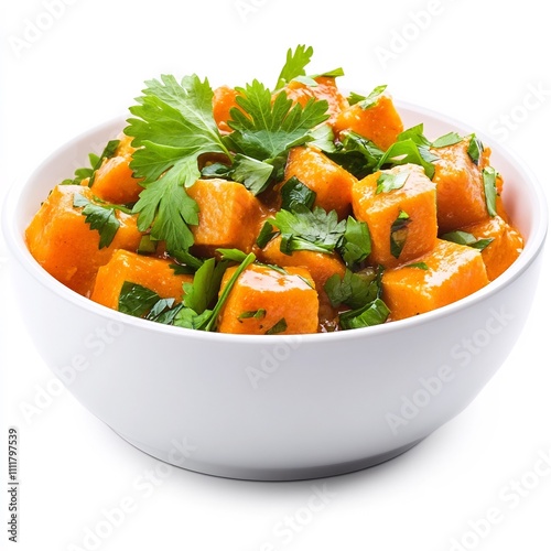 Macro Shot of a Traditional Polish Side Dish wika on White Background photo