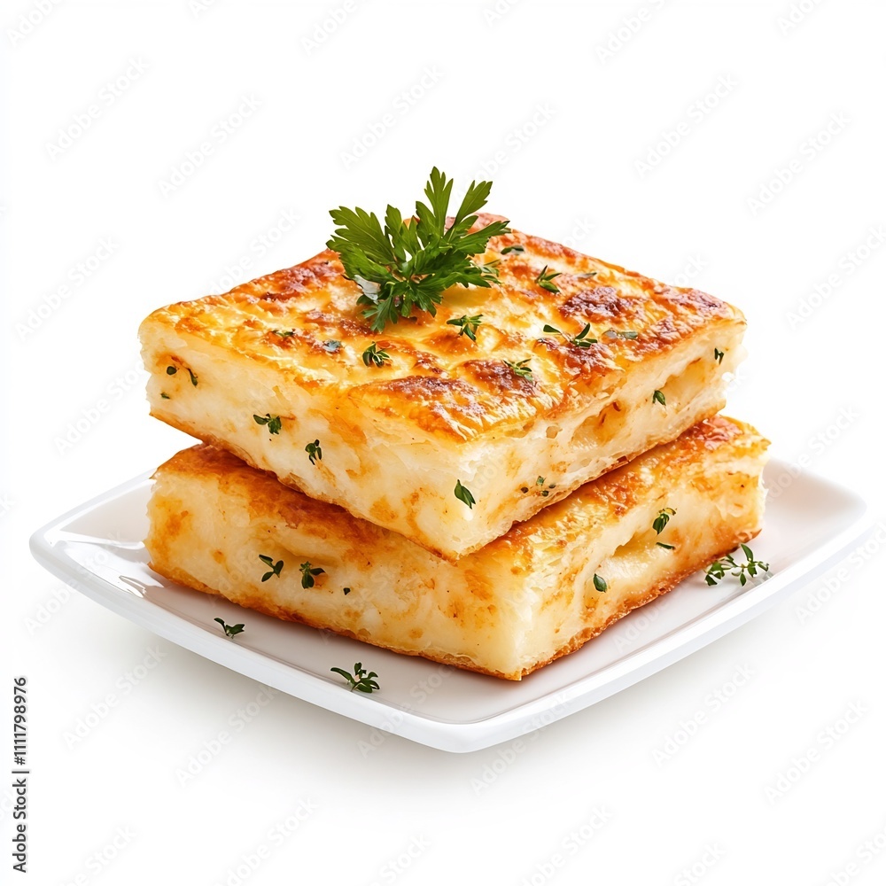 Freshly Baked and Crispy Side Dish Kartofle Gotowane Traditional Polish Cuisine on White Background Freshly Baked and Crispy Side Dish Kartofle Gotowane Traditional Polish Cuisine on White Background