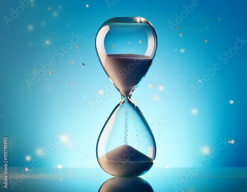 Minimalist Hourglass with Sand Particles photo