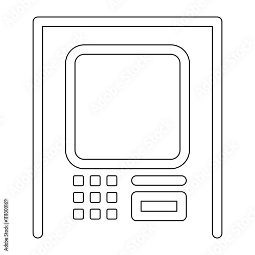 ATM machine icon in line style