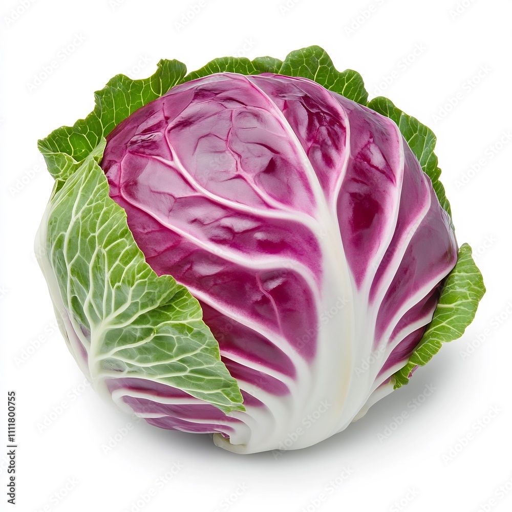Obraz premium Macro Red Cabbage Side Dish Sweet and Sour Danish Cuisine Isolated on White