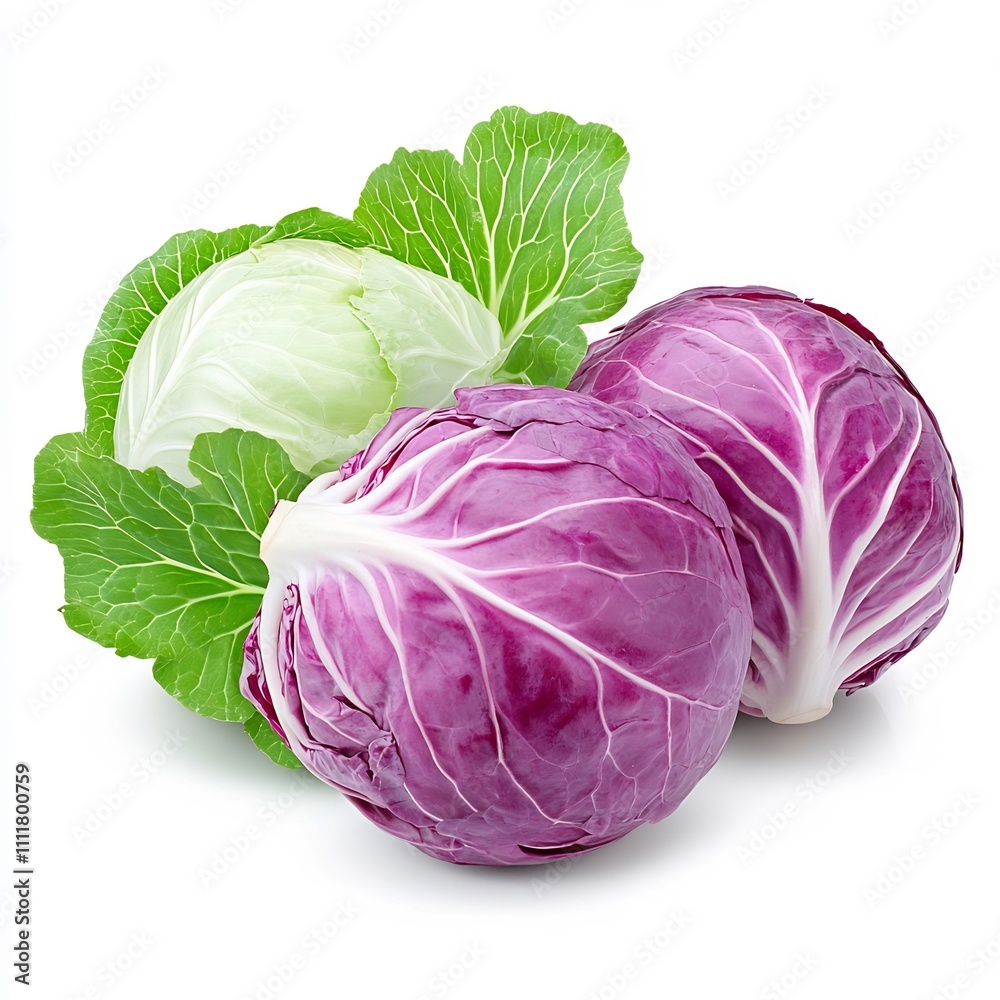 Obraz premium Macro Shot of Freshly Harvested Sweet and Sour Red Cabbage a Danish Culinary Staple