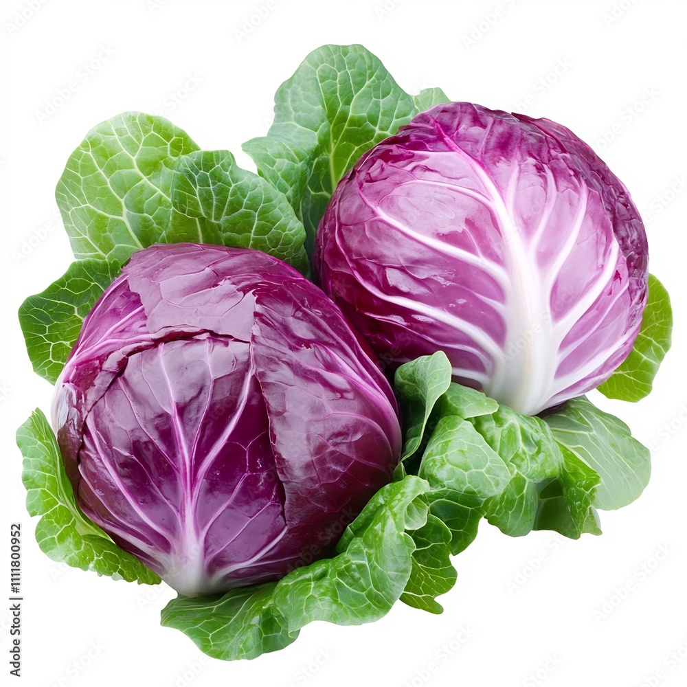 Obraz premium Vibrant Red Cabbage Closeup Nutritious and Versatile Vegetable Ingredient