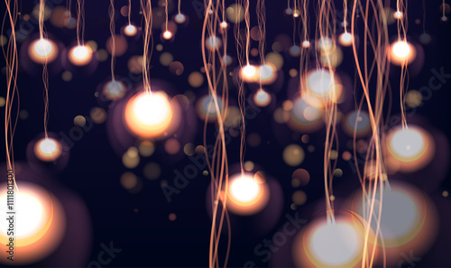 Merry Christmas and Happy New Year lights. Bright abstract blurred lights pattern.