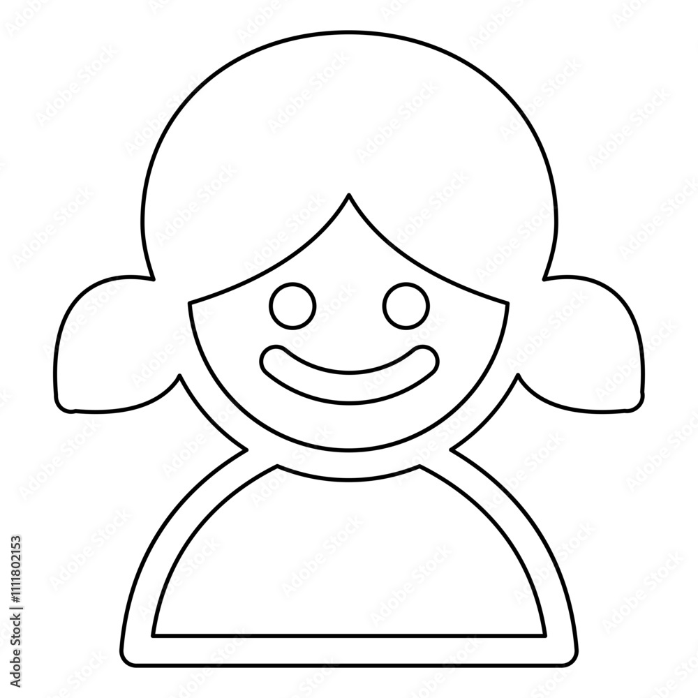 Girl icon in line style Girl icon in line style