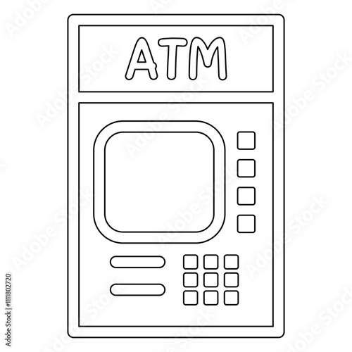 ATM machine icon in line style