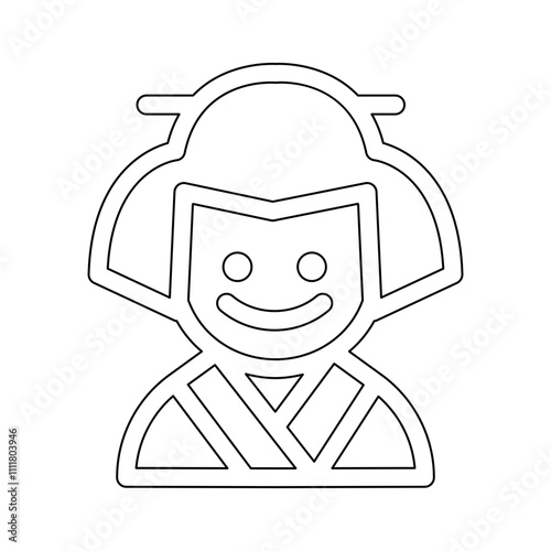 Geisha icon in line style