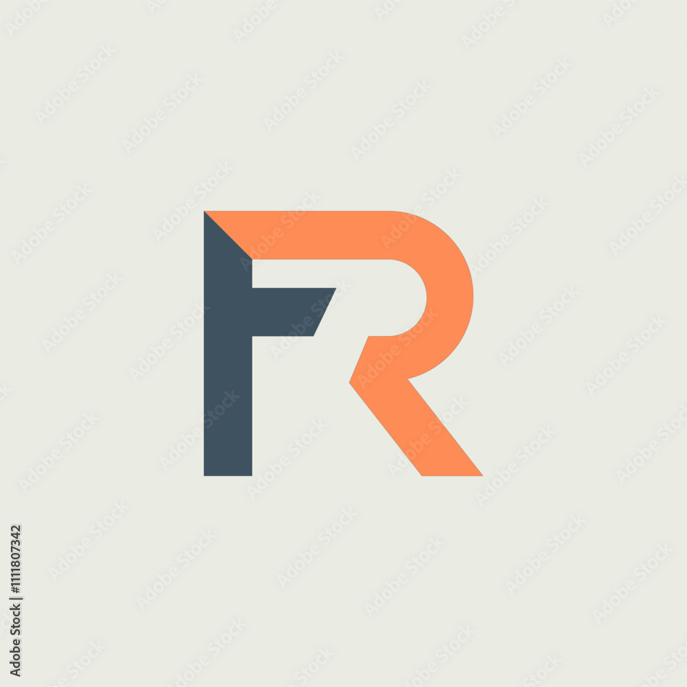 FR logo monogram for company branding, simple flat logo FR logo monogram for company branding, simple flat logo