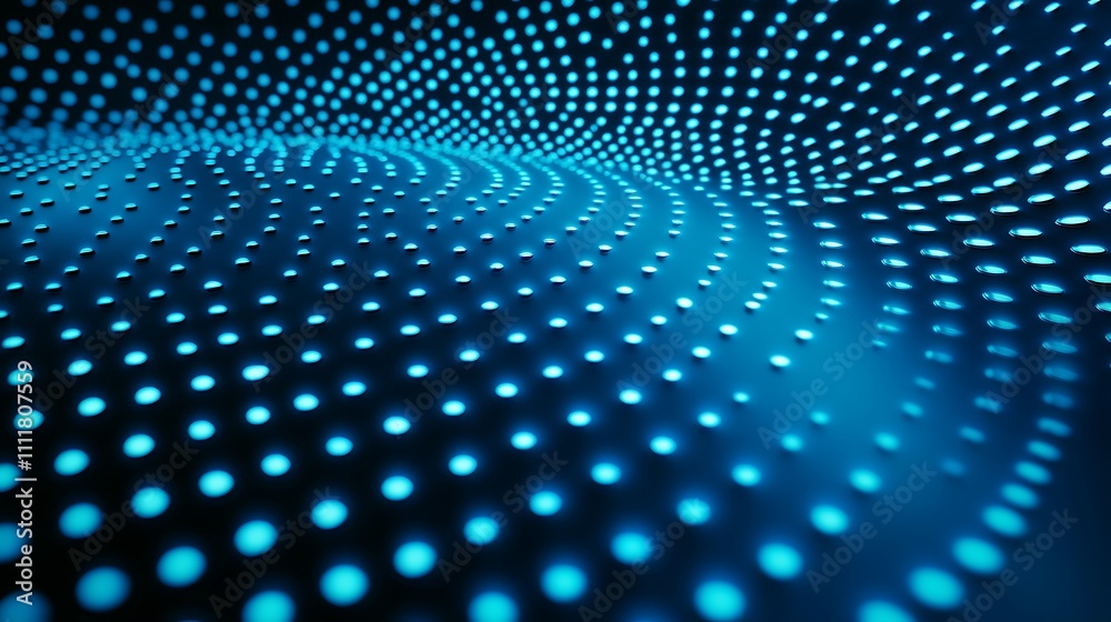 Abstract Blue Wave Pattern with Glowing Dots on a Dark Background for Technology and Design Projects Abstract Blue Wave Pattern with Glowing Dots on a Dark Background for Technology and Design Projects