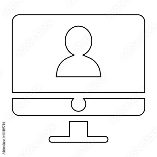 video conference icon in line style