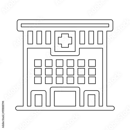 Hospital icon in line style