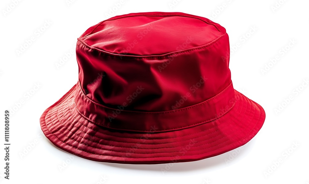 vibrant red bucket hat fashion accessory isolated on white background digital product photography, Generative Ai vibrant red bucket hat fashion accessory isolated on white background digital product photography, Generative Ai