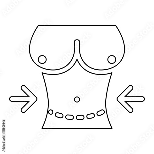 Liposuction icon in line style