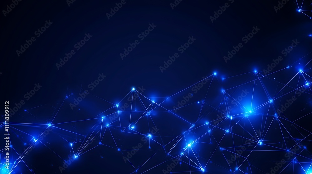 Fototapeta premium Abstract Digital Background with Glowing Blue Connections and Nodes on a Dark Canvas for Technology and Design