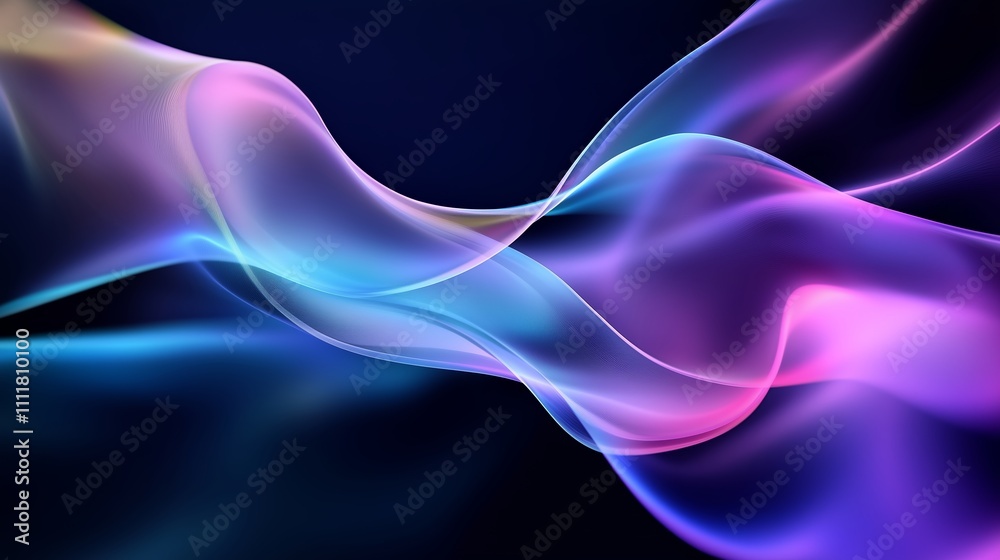Colorful abstract wave design creating a soothing visual effect in a dark background Colorful abstract wave design creating a soothing visual effect in a dark background