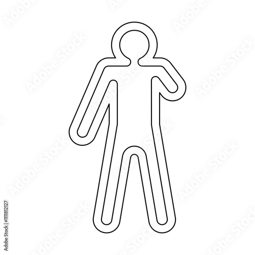 Amputated arm icon in line style