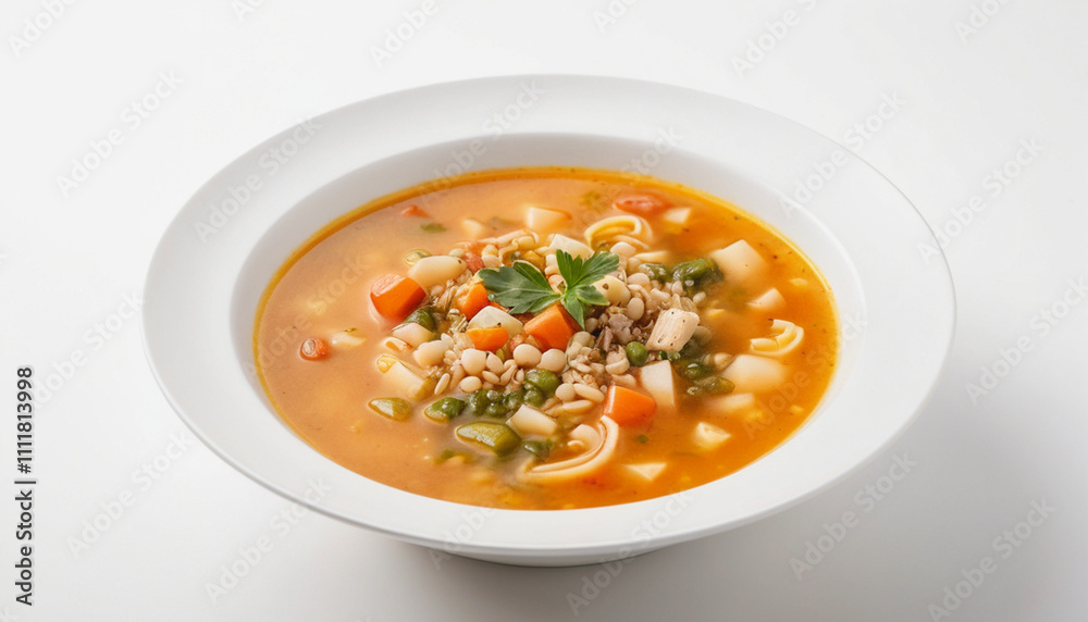 Soupe sur fond blanc parfaite pour repas leger Soupe sur fond blanc parfaite pour repas leger