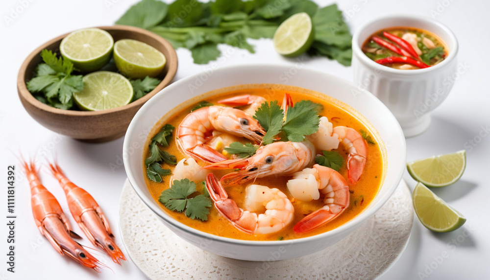 Thai traditional Sour prawn soup aromatic herbs and spices mix Thai traditional Sour prawn soup aromatic herbs and spices mix