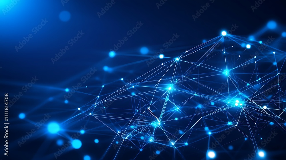 Abstract Digital Technology Background with Glowing Blue Lines and Dots Representing Data Connections and Networks Abstract Digital Technology Background with Glowing Blue Lines and Dots Representing Data Connections and Networks